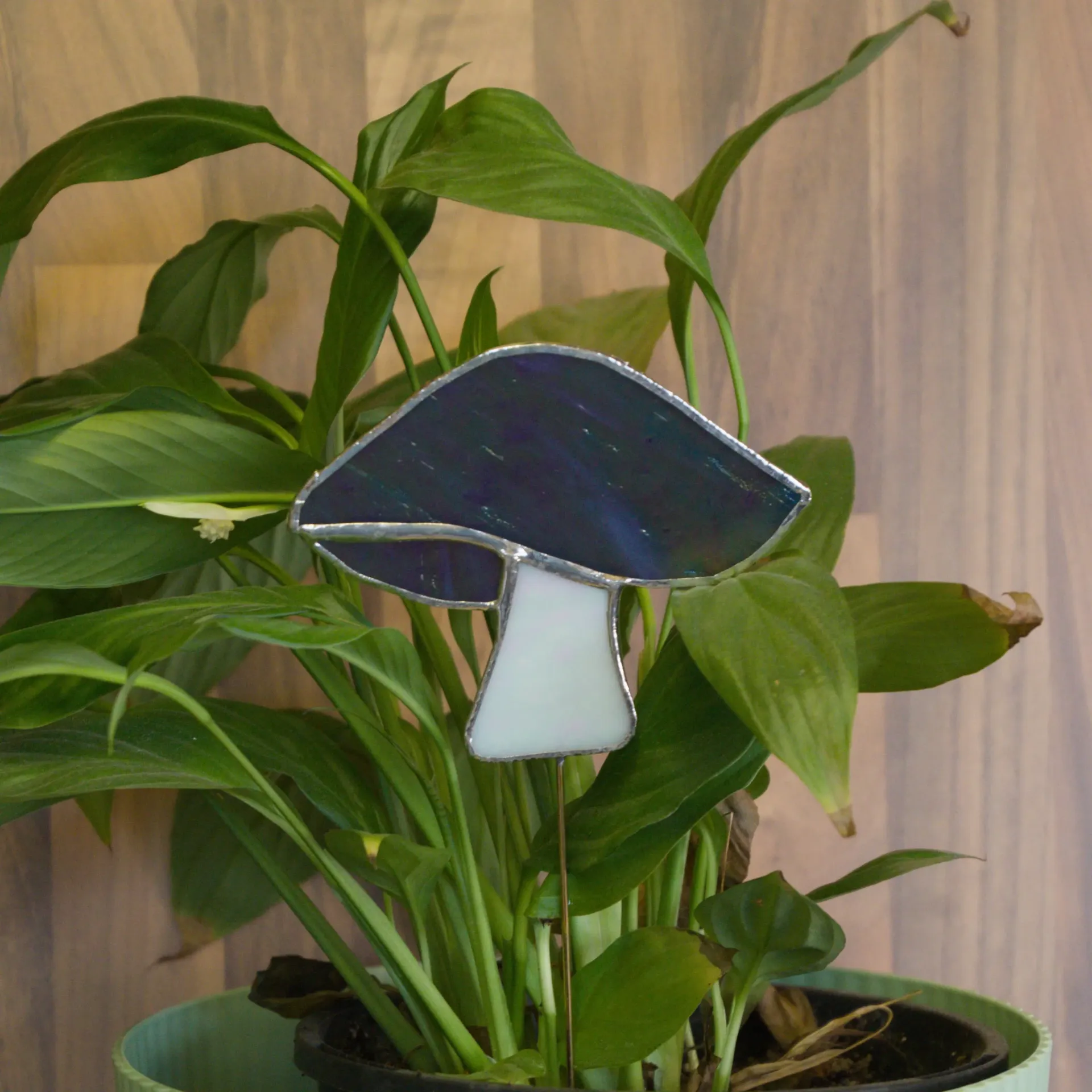 Blue Fluorescent Mushroom Plant Stake
