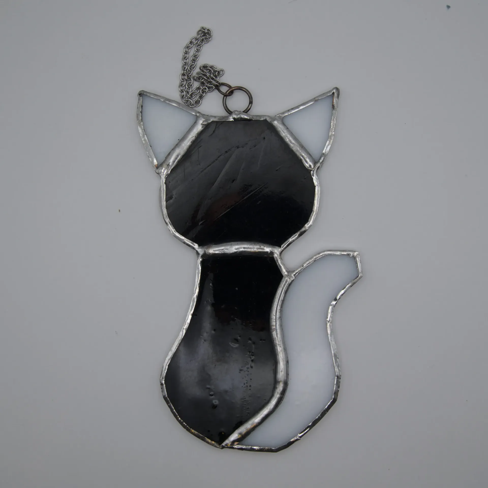 Black Hanging Cat (White Ears & Tail)